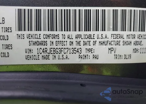 2015 Jeep Grand Cherokee Limited from USA, damaged, VIN 1C4RJEBG3FC713543